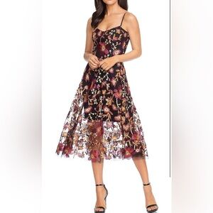 NWT Dress the Population Uma Midi Dress, Size Small